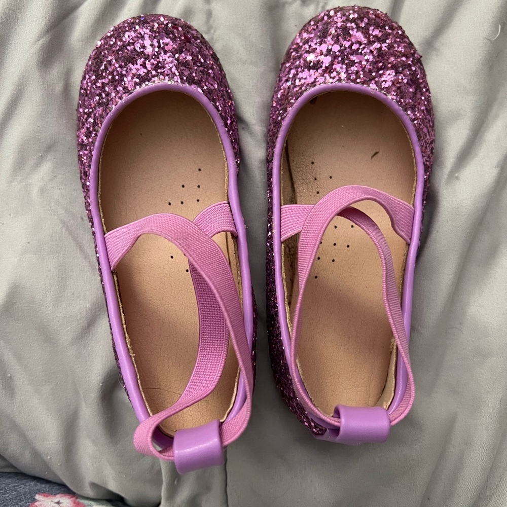 Glittery Purple Kids Ballet Flats